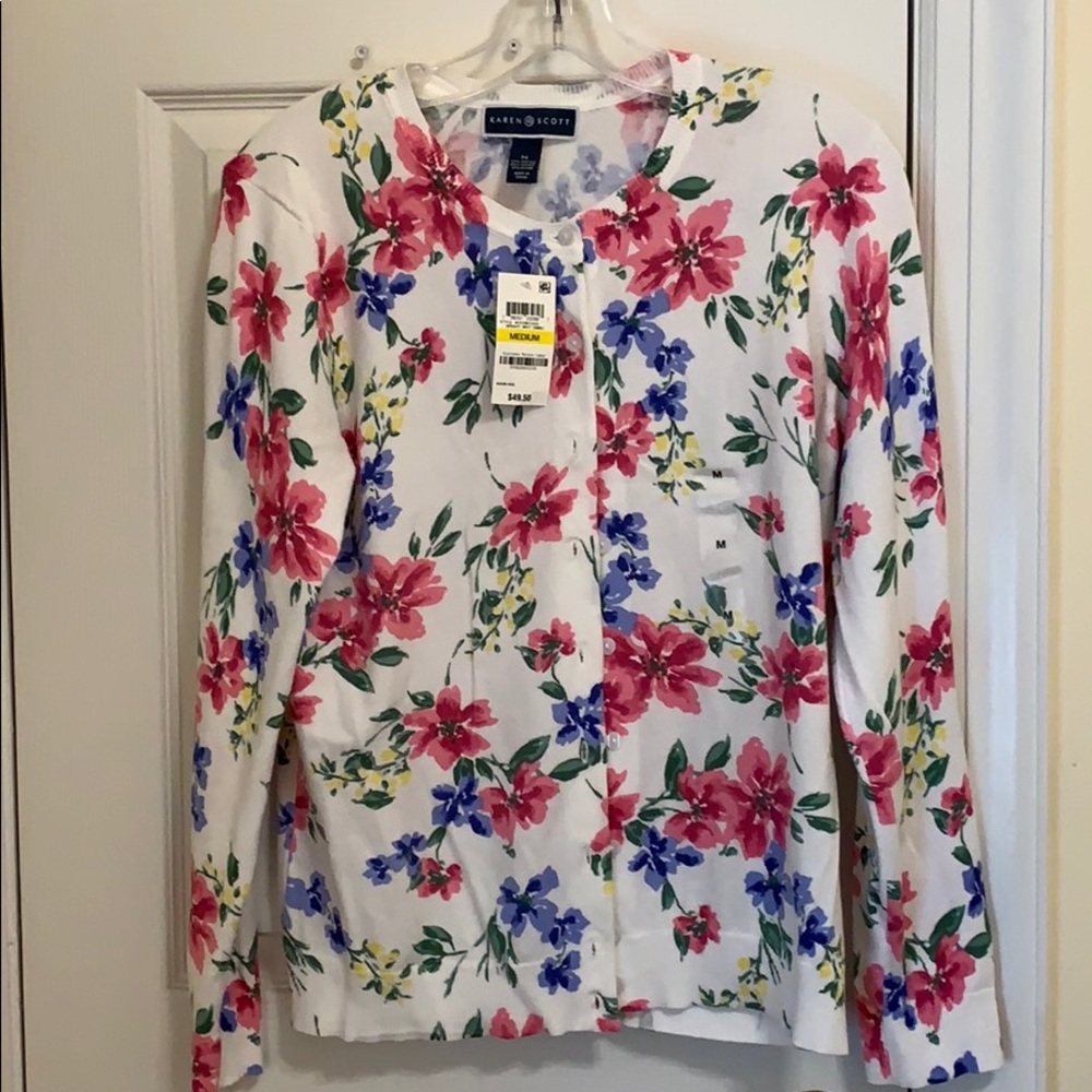 Floral button down cardigan